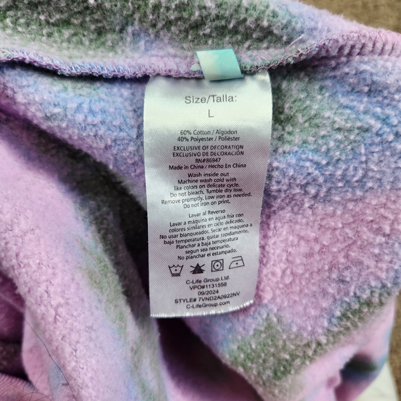 Women's Von Dutch Pink and Green Tie-Dye Hoodie and Sweats Set. Size Large. - Picture 10 of 16